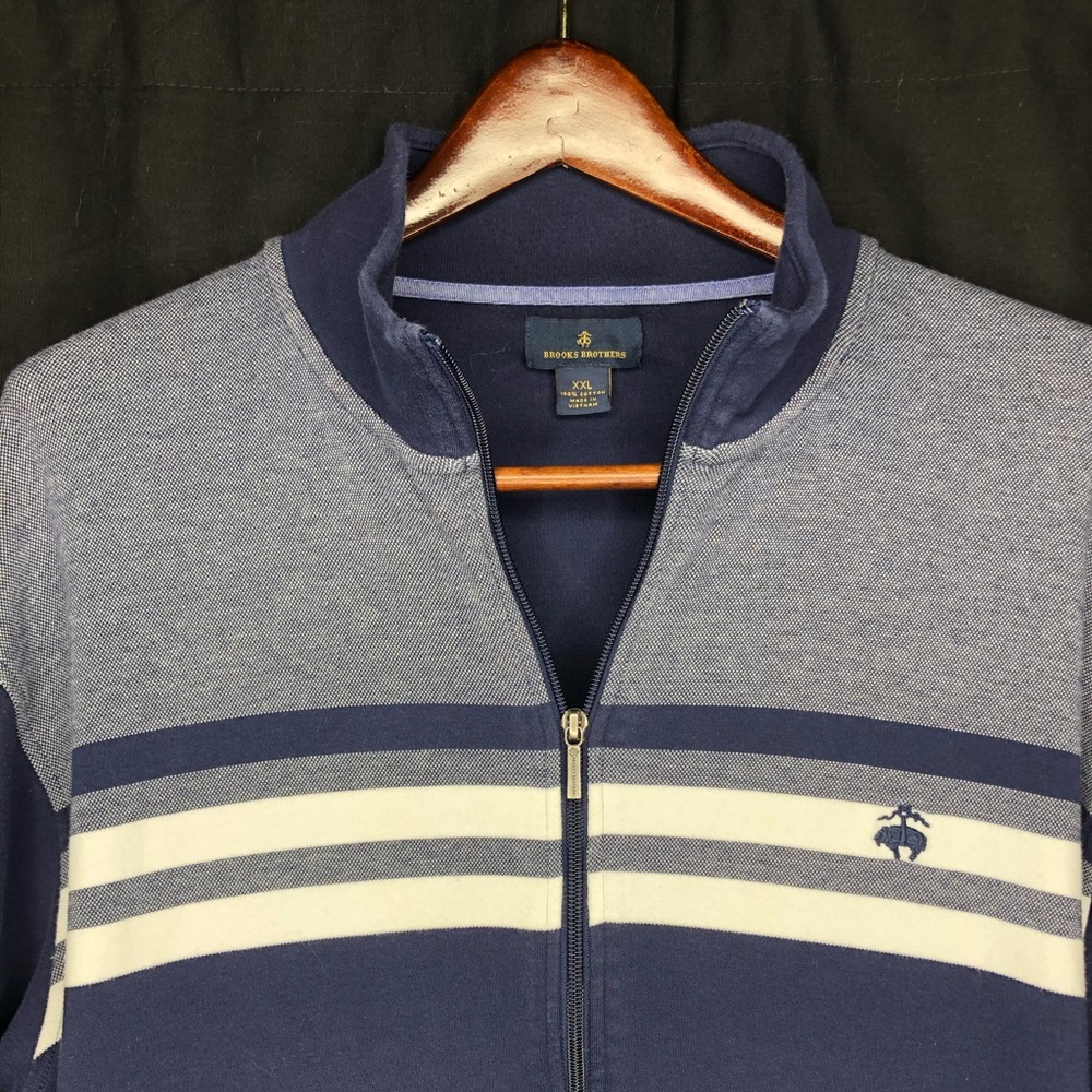 Brooks Brothers Blue Stripe Track Jacket XXL
